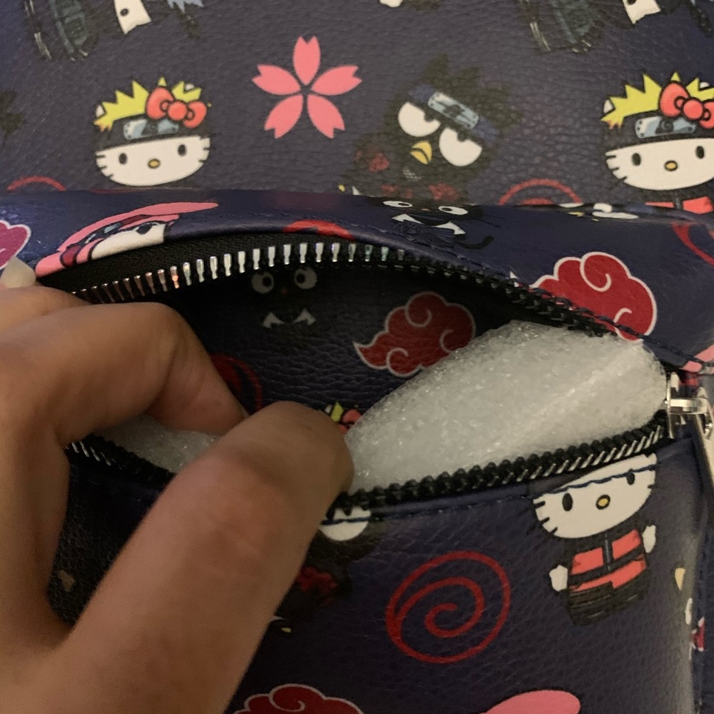 Naruto x hello kitty x bioworld mini backpack
